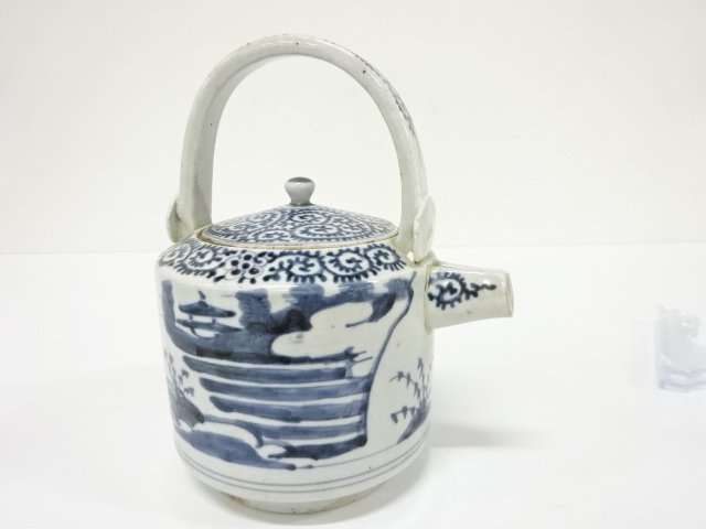 Ko-Imari, octopus arabesque, blue and white